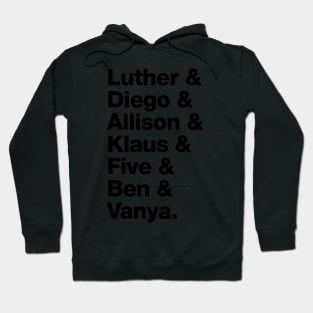 The Umbrella Academy Character Names - Black Hoodie